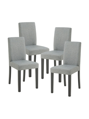Комплект трапезарни столове Hamburg от 4 бр., текстил, светло сиво []
