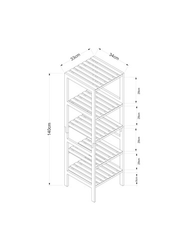 Стоящ рафт Lierne 140x33x34 см естествен бамбук []