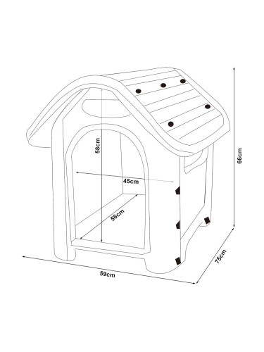Кучешка колиба Bello 75x59x66 см Бяло/Зелено []