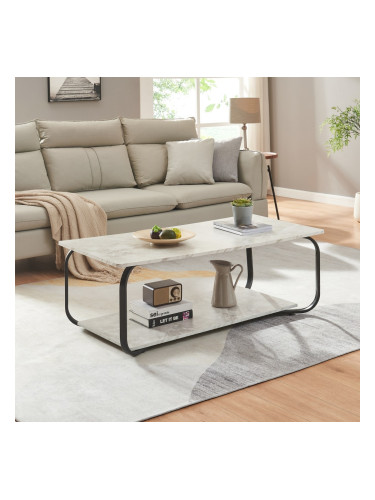 Холна маса Kolta 120x60x43 см мраморна визия, бяла []