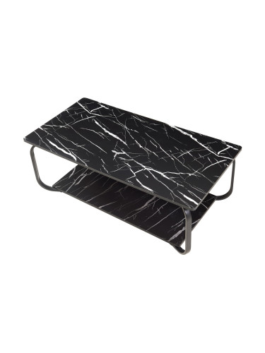 Холна маса Kolta 120x60x43 см мраморна визия, черна []