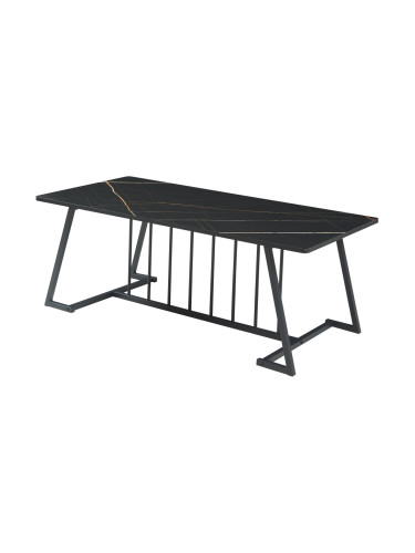 Холна маса Nospoo 120x60x46 см мраморна визия, черна []