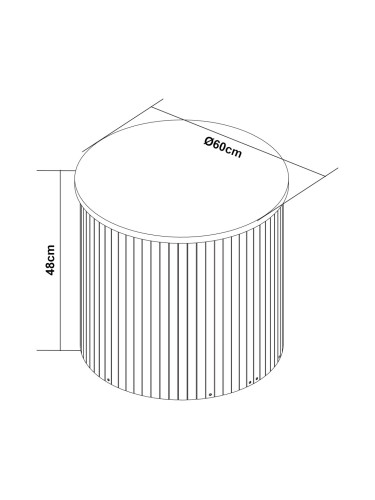 Холна маса Ledepid 48xØ60 см естествен []