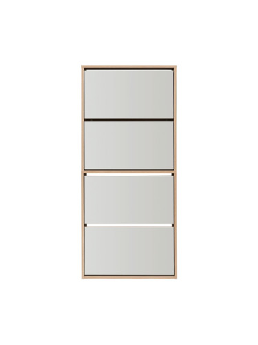 Поставка за обувки Lund с 4 огледални капака във вид на дъб сонома []