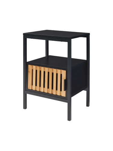 Нощно шкафче Luniehti 58x40x33 см Черно/Естествено []