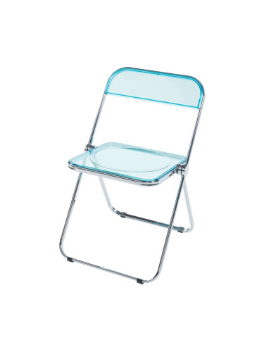 Сгъваем стол Pornainen комплект 4 светлосин, прозрачен []