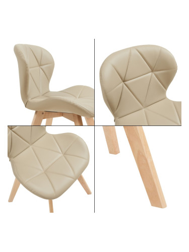 Комплект трапезарни столове Älmhult от 2 бр., 78x47x52 см, бежова изкуствена кожа []