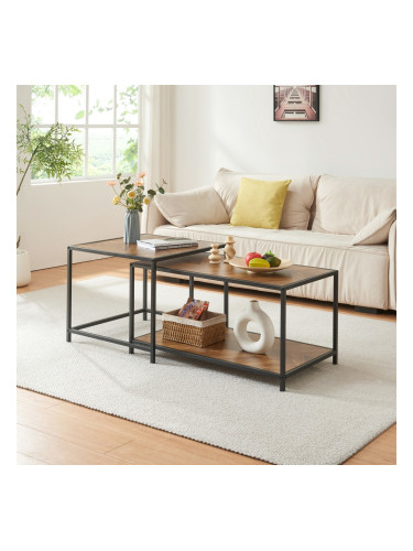 Маса за гнездо Kurghore от 2 части в черен/тъмен дъб []