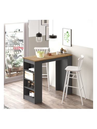 Бар маса Vesanto 120x52x102 см дъб/антрацит []