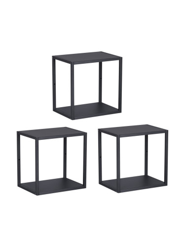 Nostened стенен комплект от 3 броя с гръб и странична стена черни []