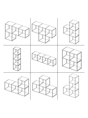 Стенен рафт Nostened Комплект от 4 черни []