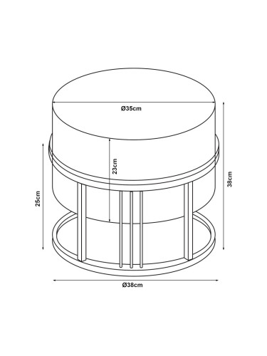 Мултифункционална табуретка Tas комплект от 2 кръгли бежови []
