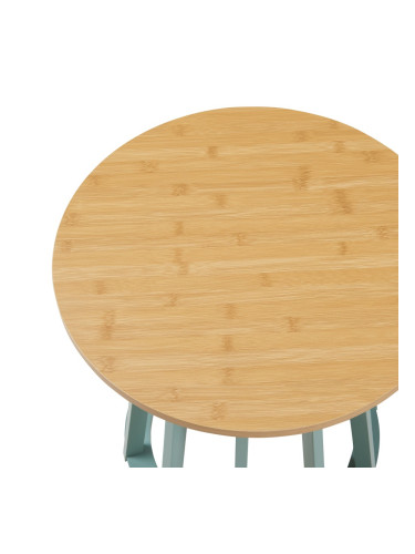 Помощна маса Lensuu 48xØ48 см пастелно зелено/дъб []