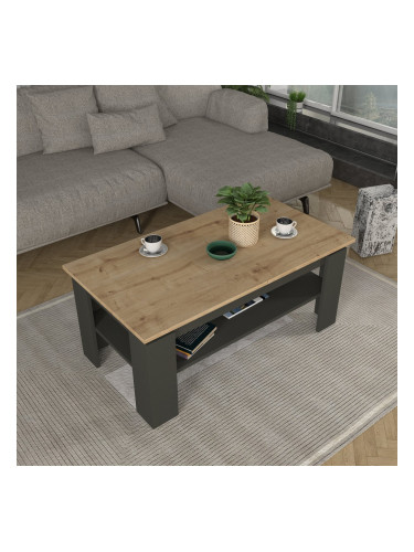 Холна маса Krirdfjos 110x60x47 см антрацит/дъб сапфир []