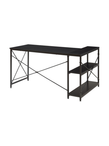 Бюро Raundsvalt с 1 рафт L-образно 137x88x75 см Черно []