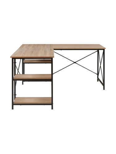 Бюро клируруд с 2 рафта, Г-образно, 150x150x75 см, визия дъб []