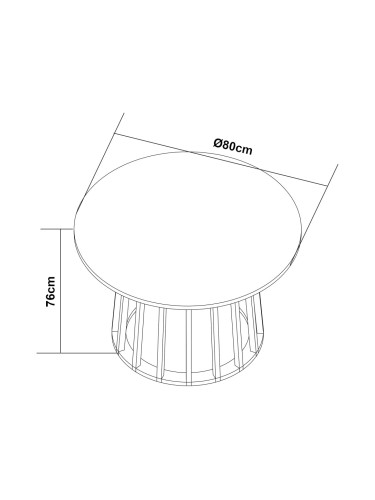 Трапезна маса Lensuu 76x Ø80 см пастелно зелено/дъб []