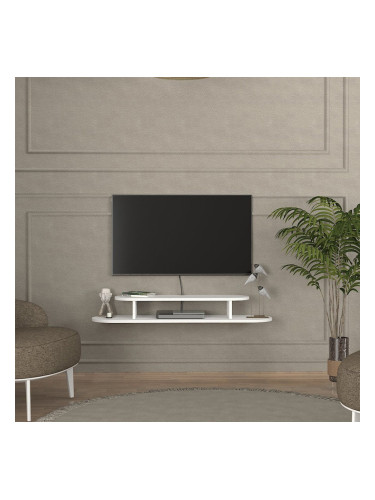ТВ ниска табла за окачване Targema 120x30x16 см Бяла []