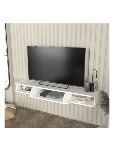 Телевизор ниска табла висяща Aar 135x30x16 см бял []