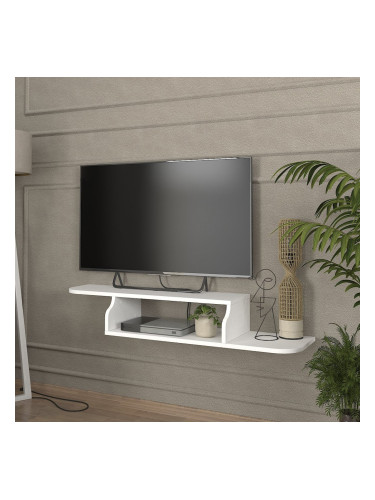 Висяща дъска за телевизор Kershaby 120x30x19 см Бяла []
