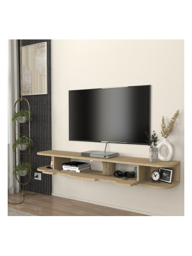 Висяща ниска табла за телевизор Karjali 150x30x19 см вид дъб []