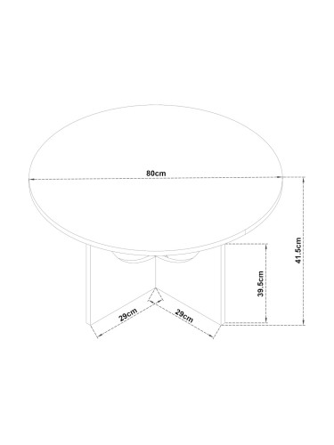 Маса за кафе Rindal 80x42 см визия на бетон, светла []