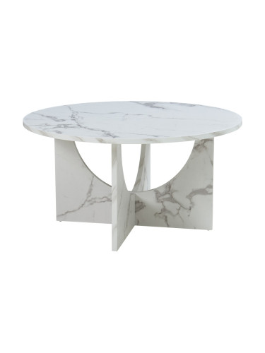 Холна маса Rindal 80x42 см мраморна визия, бяла []