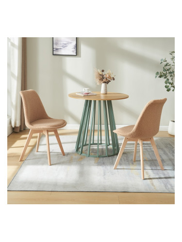 Трапезен стол Fläten комплект от 2 Bouclé Taupe []