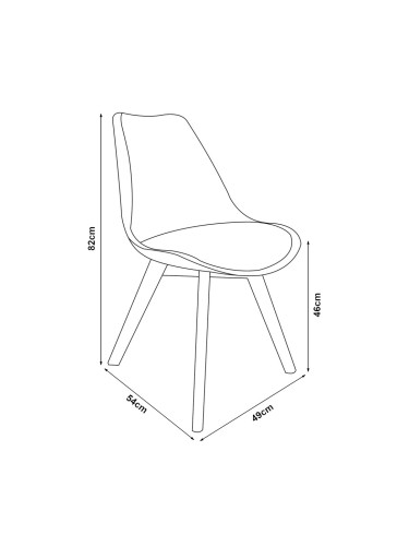 Трапезен стол Fläten комплект 2 Bouclé сив []