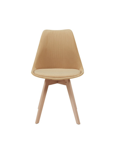 Трапезен стол Fläten комплект 2 рипсено рипсено жълто []