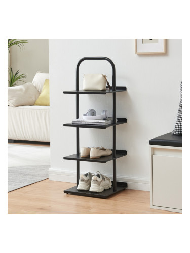 Поставка за обувки Poytya стомана 96x34x32 см черна []