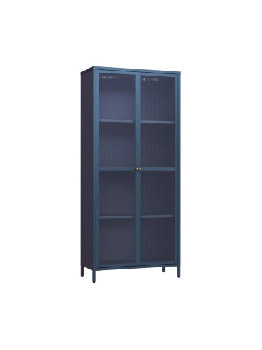 Витрина Säkylä стомана 180x80x35 см тъмносин []