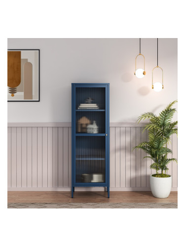 Витрина Säkylä стомана 150x50x35 см тъмносин []