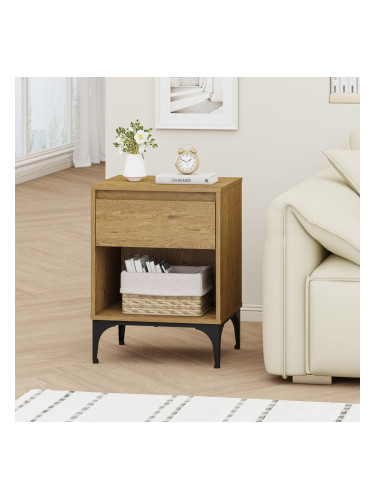 Помощна маса Kistiandi 62x46x40 см дъб вид, тъмен []