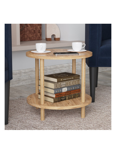 Помощна маса Ves 49xØ42 cm вид дърво []