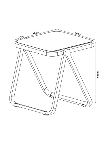 Сгъваема странична маса Alerhavn 70x49x68 cm Прозрачен []