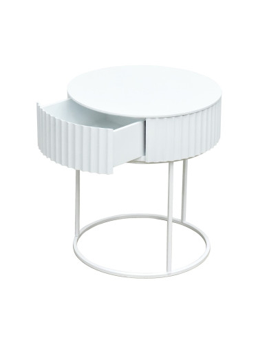 Помощна маса Rill с чекмедже 46xØ40 см Бяла []