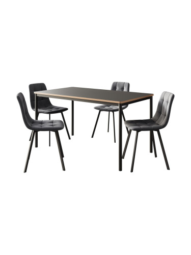 Трапезен комплект Lindesberg от 5 части, тъмносив []