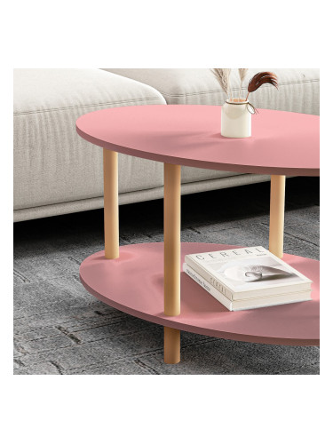 Маса за кафе Højreby 70x44x43 см розова []