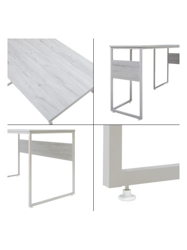 Г-образно бюро Karlstang 166x120x75 см светло сиво []