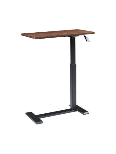 Маса за лаптоп с регулируема височина Klirg 66-92x68x36 см вид на орех/черна []