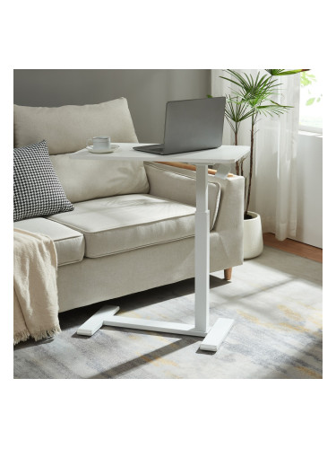 Маса за лаптоп с регулируема височина Klirg 66-92x68x36 cm Бяла []