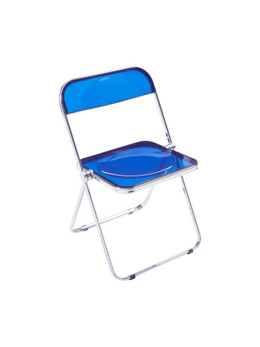 Сгъваем стол Pornainen, комплект 4 бр., тъмно син, прозрачен []