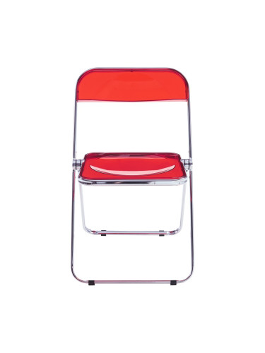 Сгъваем стол Pornainen комплект 6 червени, прозрачни []