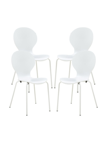 Комплект трапезарни столове Etne 4 бели []