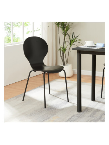 Комплект трапезарни столове Etne 4 черни []