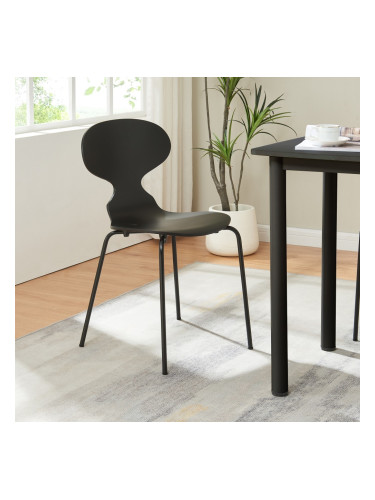 Комплект трапезарни столове Kil от 4 черни []