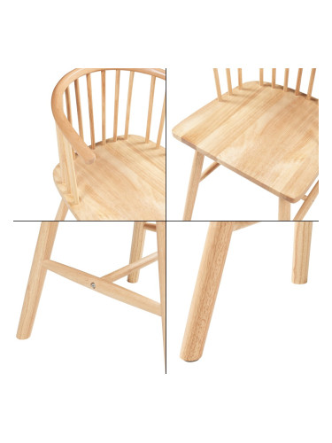 Трапезен стол Stami, 2 бр., естествено дърво []