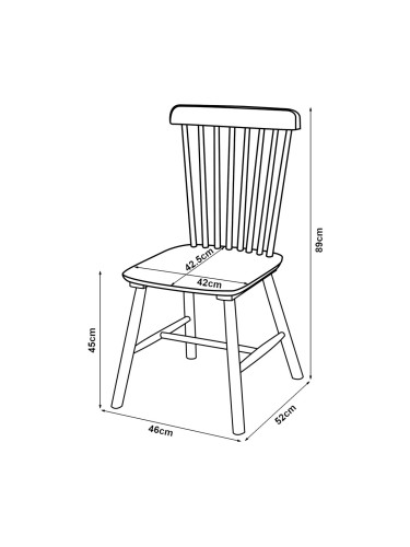 Комплект трапезарни столове Karmoy от 2 бр., дърво, вид на орех []