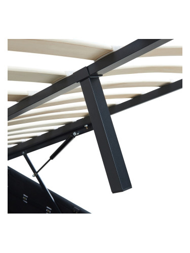 Тапицирано легло Nola 140x200 см еко кожа черно []